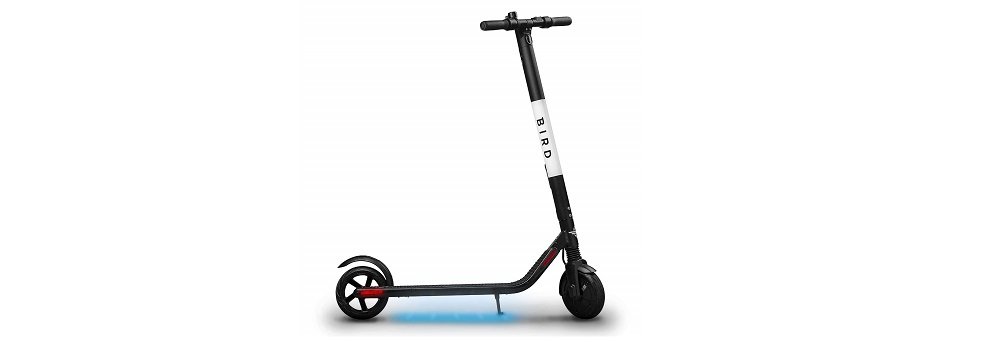 Bird ES1-300 Electric Scooter-300 Watt Motor, Ground Effect Lights, Front Shock Absorption, UL-2272 Approved, 15.5 MPH and 15.5 Mile Range, Ultra-Lightweight, Electric Scooter for Adults