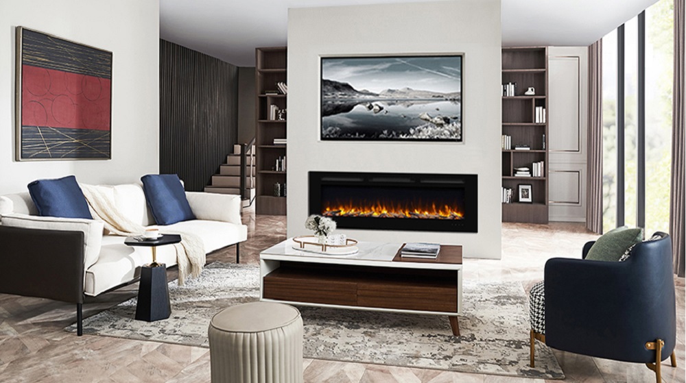 PuraFlame Alice 50 Inches Recessed Electric Fireplace