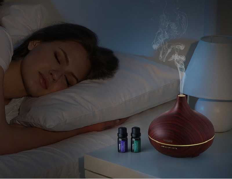 Essential oil diffuser in bedroom